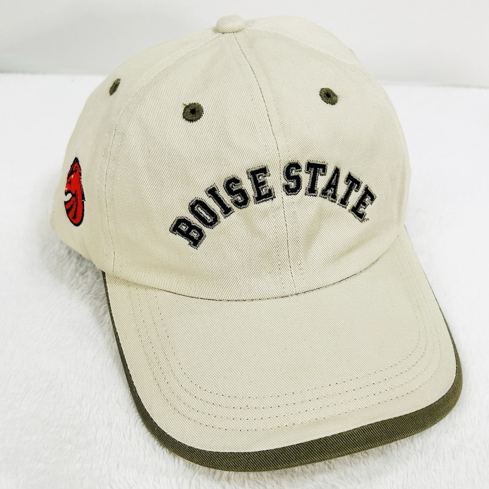Boise State Broncos Wordmark NCAA Hat Cap Adjustable Strapback Beige College‎